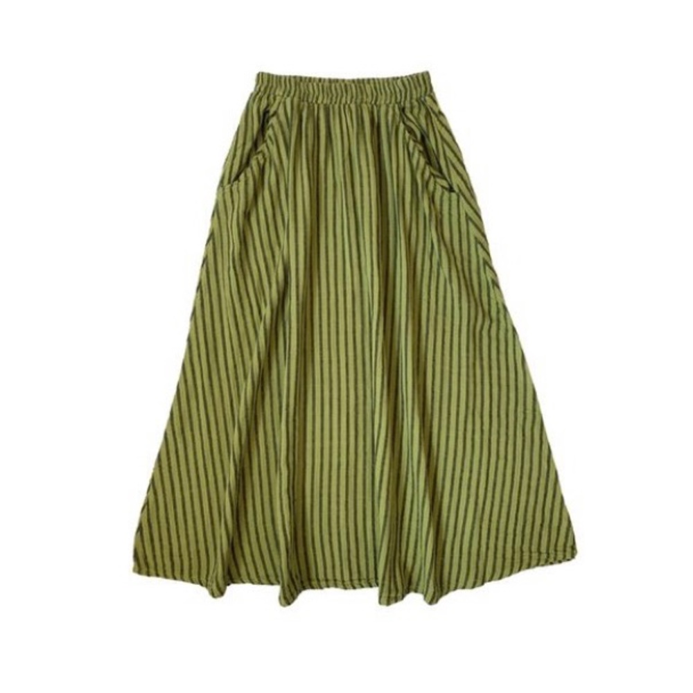 Curators SF Fawn skirt in avocado stripe